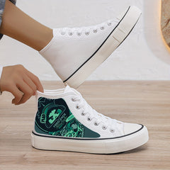 Cartoon Print Plush Lined Thermal Chunky Canvas Sneakers