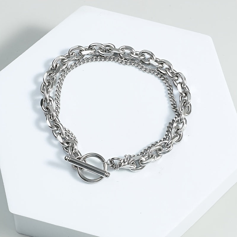 Men's Hip Hop Double Layer Chain Bracelet