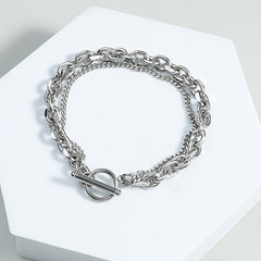 Men's Hip Hop Double Layer Chain Bracelet