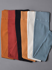 High Waist Ribbed Yoga Leggings - Women's Activewear