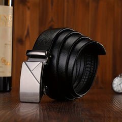 Men's Business Automatic Buckle PU Leather Belt Wear resistant