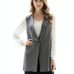 Sleeveless Lapel Blazer Vest Coat Slim Fit