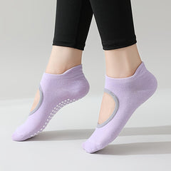 Women's Backless Non-slip Yoga Socks Grips Sports Socks For Pilates Barre Ballet