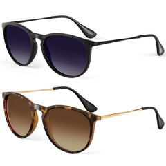 Polarized Round Frame Sunglasses Vintage Style for Men and Women