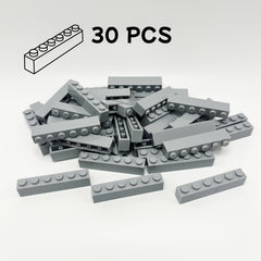 30pcs Multicolor Blocks 1x6 Studs Hole Small Building Block Toy
