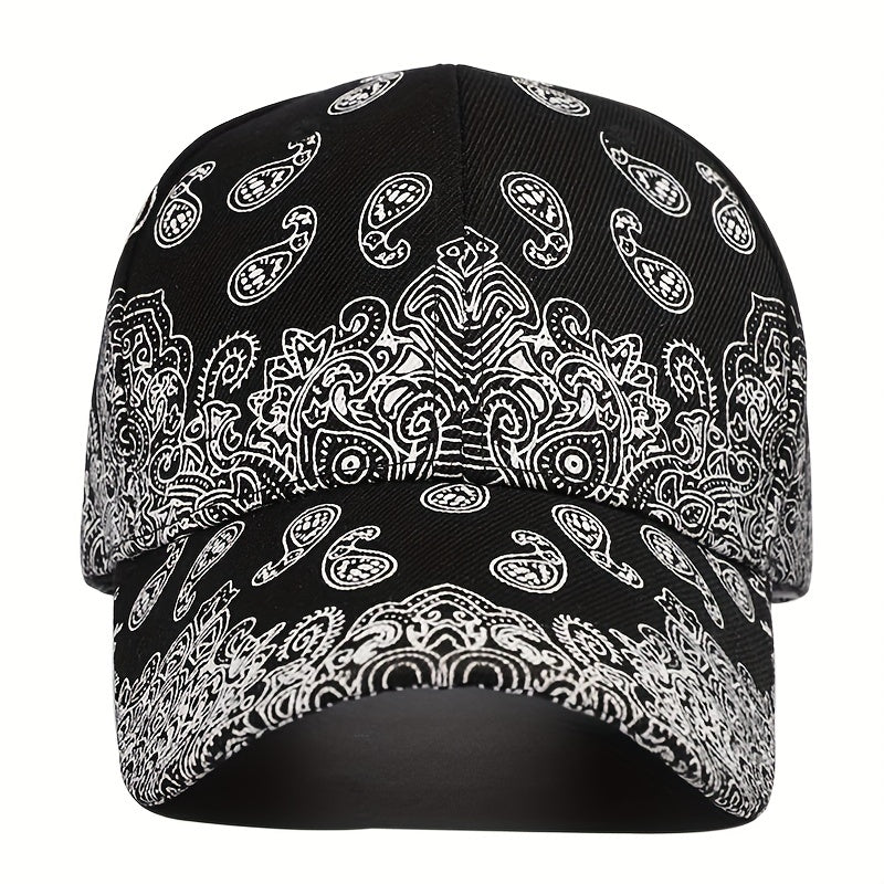 Men's Cashew Flower Printed Baseball Cap Street Hip Hop Cap Sun Visor