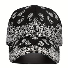 Men's Cashew Flower Printed Baseball Cap Street Hip Hop Cap Sun Visor