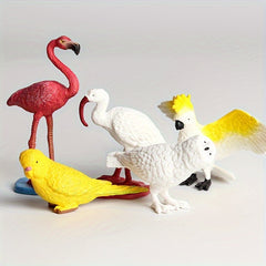 22pcs Animal Dolls Cognitive Toy Set - Parrots, Flamingos - Children's Puzzle