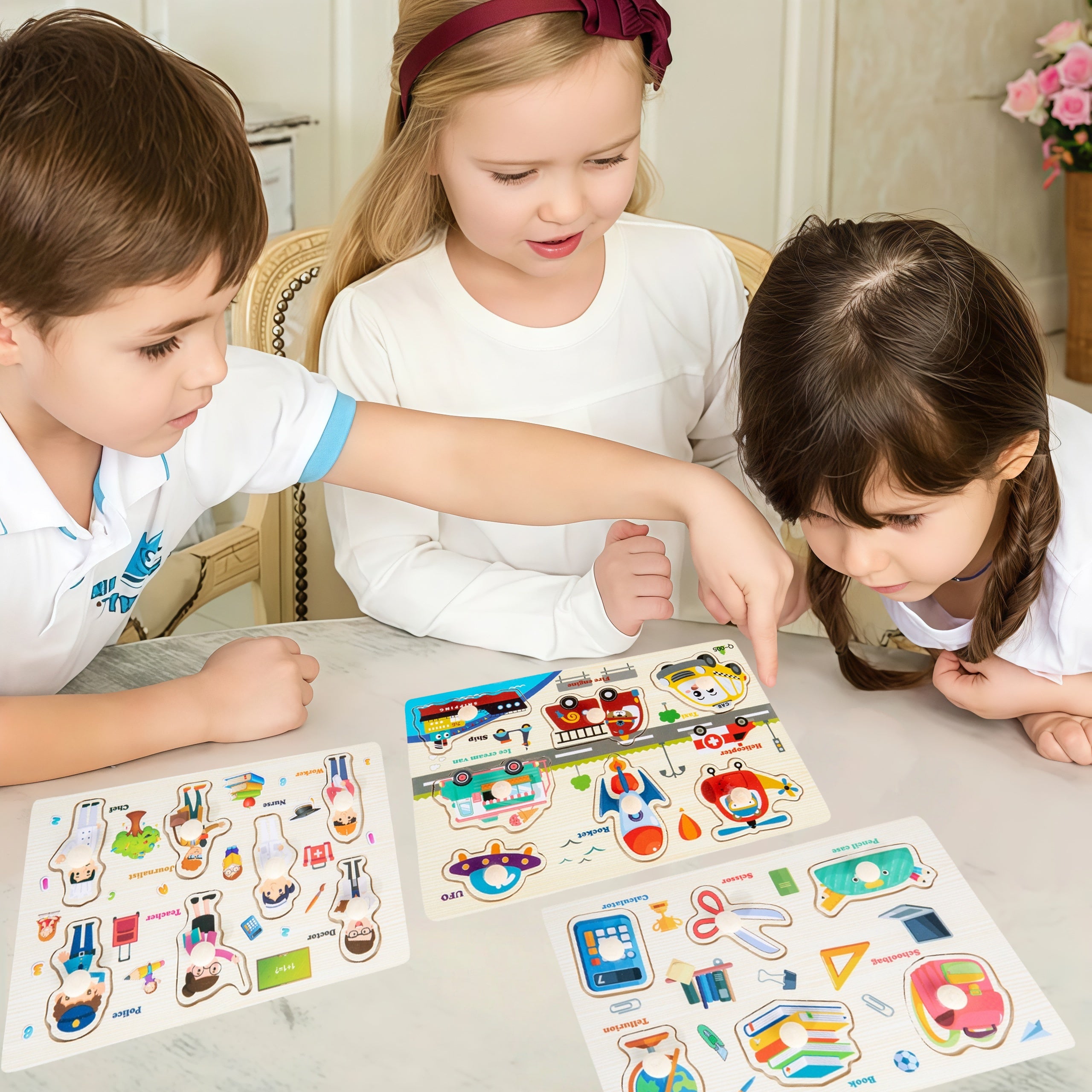 Wooden Puzzle Set for Kids Educational Alphabet Learning Toy - Ideal Gift