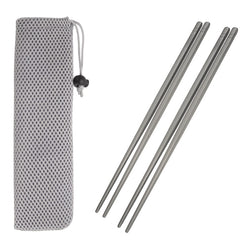 2 Pairs Titanium Chopsticks Reusable Cutlery Kitchen Tools