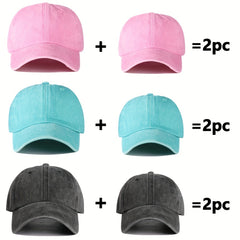 2PCS Retro Baseball Caps for Boys and Girls Outdoor Sunshade Hats
