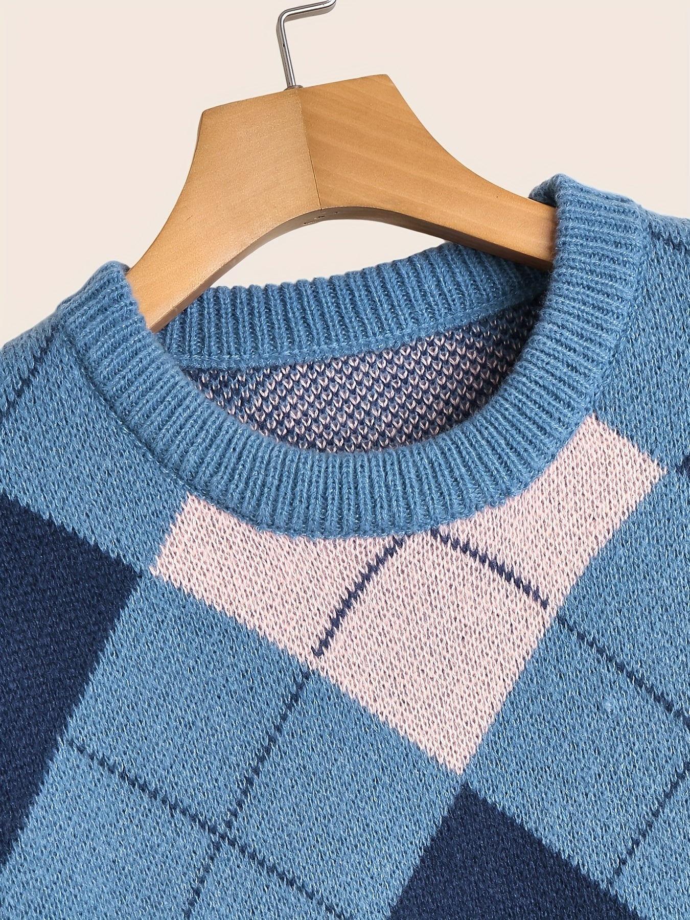 Men's Casual Loose Fit Sweater Crew Neck Pullover for Fall Winter