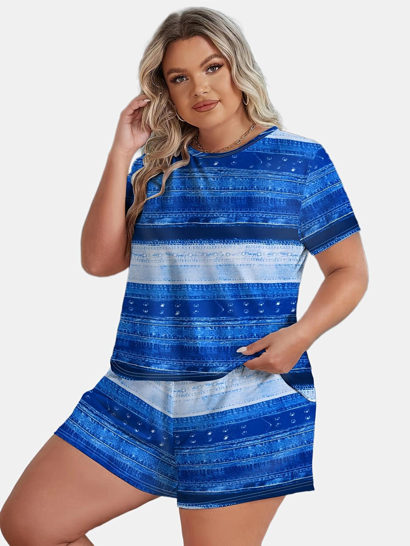 Striped Tee & Shorts Pajama Set