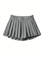 Y2K Solid Pleated Mini Skirt for Women