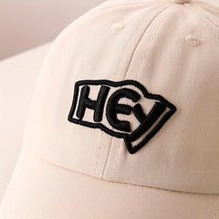 Girls HEY Embroidered Baseball Cap Breathable Sunscreen Hat For Kids