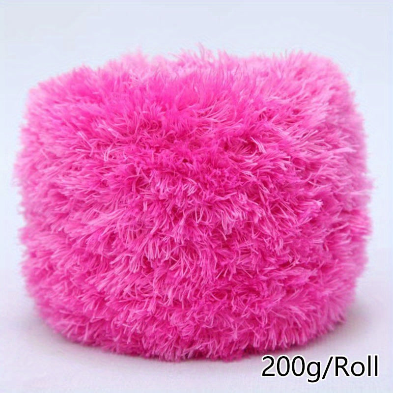 Long Hair Crystal Velvet Yarn 210g - Crocheting Knitting Weaving DIY