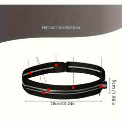 Sports Waist Bag Outdoor Running Elastic Waterproof Reflective Phone Storage