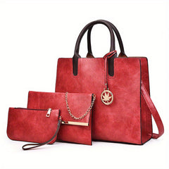 Classic Tote Bag Set for Work & Travel - Solid All Match Satchel