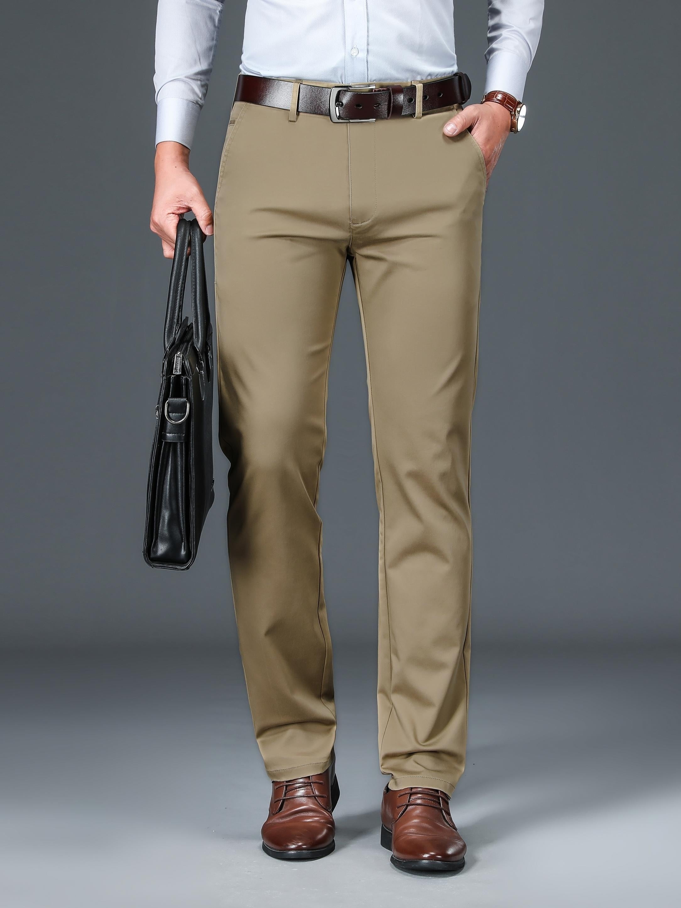 Men's Classic Formal Stretch Dress Pants for Spring Summer Business