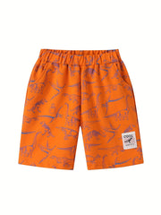 3pcs Dinosaur Boys Comfort Shorts Quick drying for Summer Outdoor
