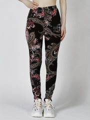 Floral Print Skinny Leggings Casual Stretchy Leggings Women's Clothing