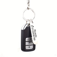 Stainless Steel Car Keychains Personalized Name Phone Number
