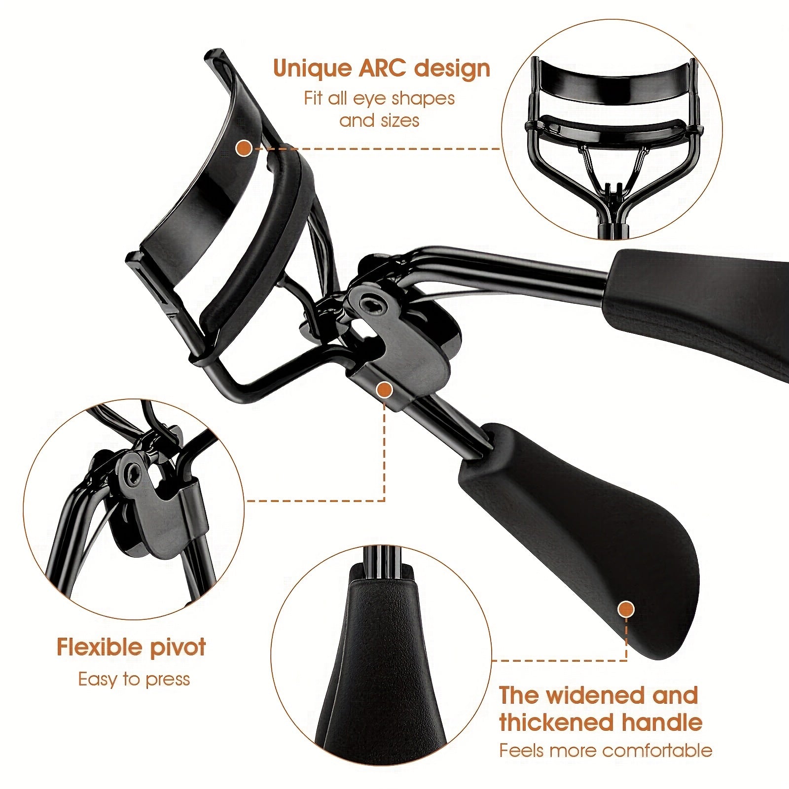 3-in-1 Lash Curler Tool Set with 10 Refill Pads