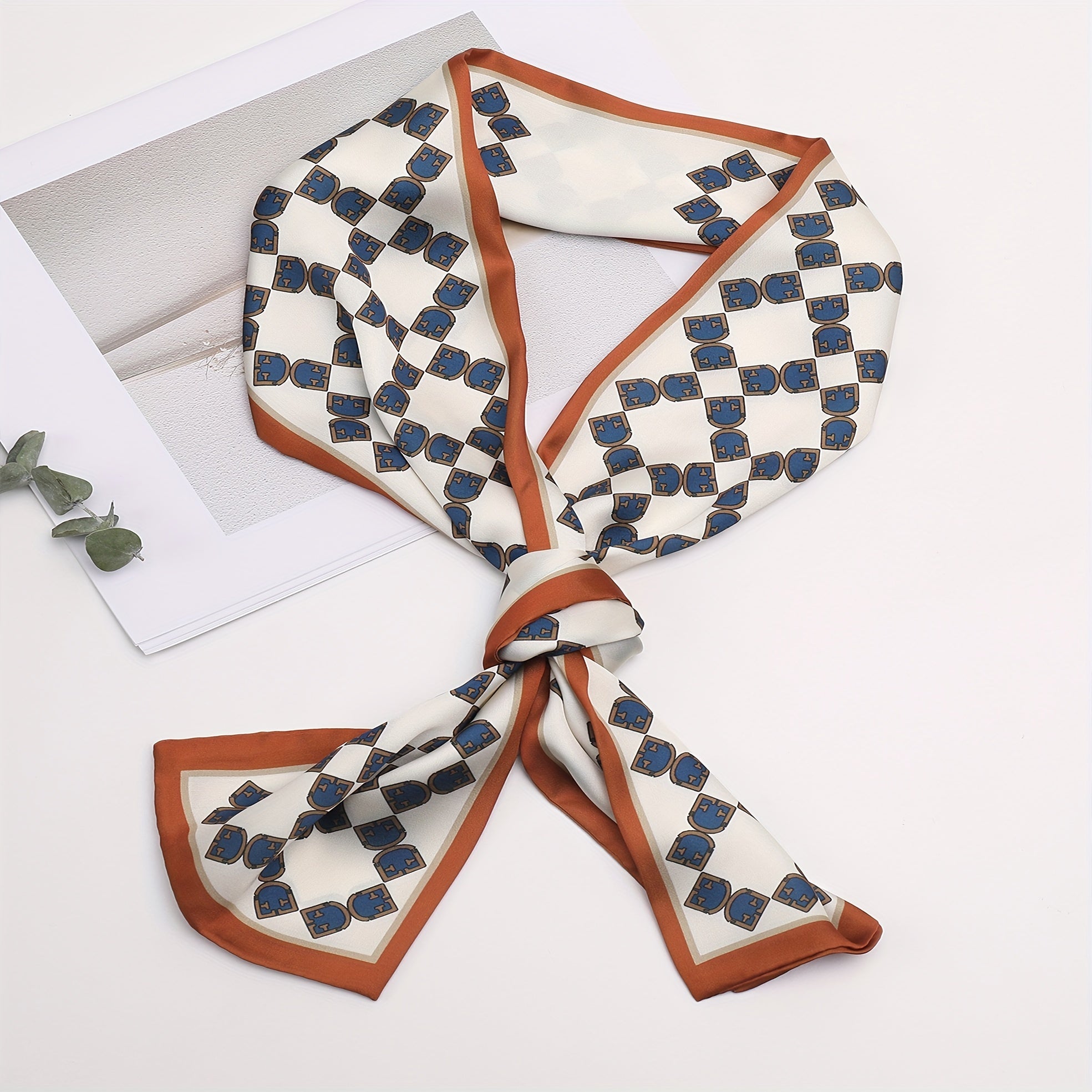 Small Tie Scarf Womens Rhombic Lattice Weekend Casual