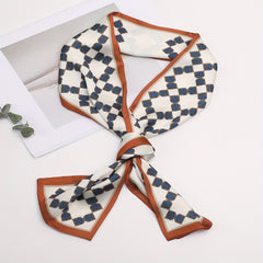 Small Tie Scarf Womens Rhombic Lattice Weekend Casual