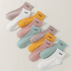 10 Pairs Letter Print Sports Short Socks Women's Stockings
