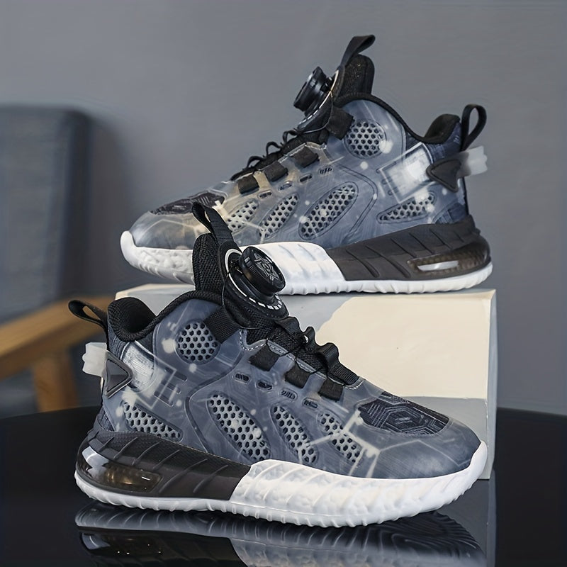 Boys' High Top Basketball Shoes - Breathable for Running & Training