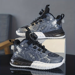 Boys' High Top Basketball Shoes - Breathable for Running & Training