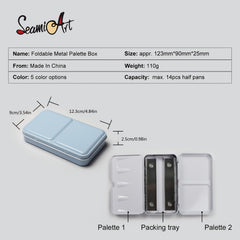SeamiArt 12 Colors Portable Painting Palette Box for Travel