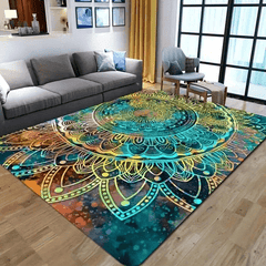 Colorful Geometric Pattern Carpet Crystal Velvet Large Area Rug