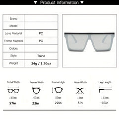 Oversized Square Frame Sunglasses Beach UV400