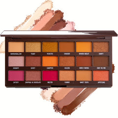 18-Color Chocolate Eyeshadow Palette Matte Glitter Shimmer Metallic Satin Finish