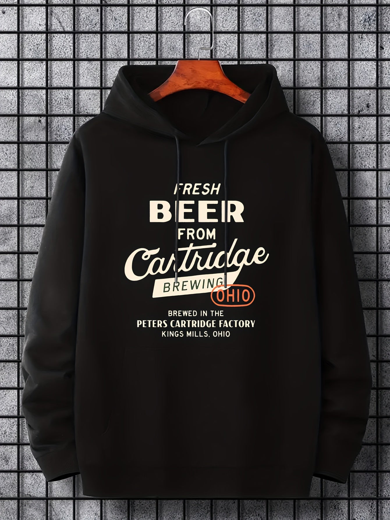 Men's Fresh Beer Print Hoodie Breathable Hooded Sweatshirt