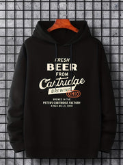 Men's Fresh Beer Print Hoodie Breathable Hooded Sweatshirt