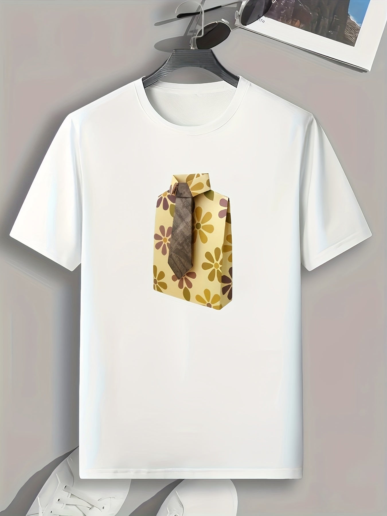 Men's Floral Pattern Print Sports T-shirt