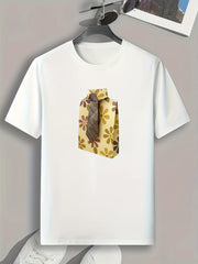 Men's Floral Pattern Print Sports T-shirt