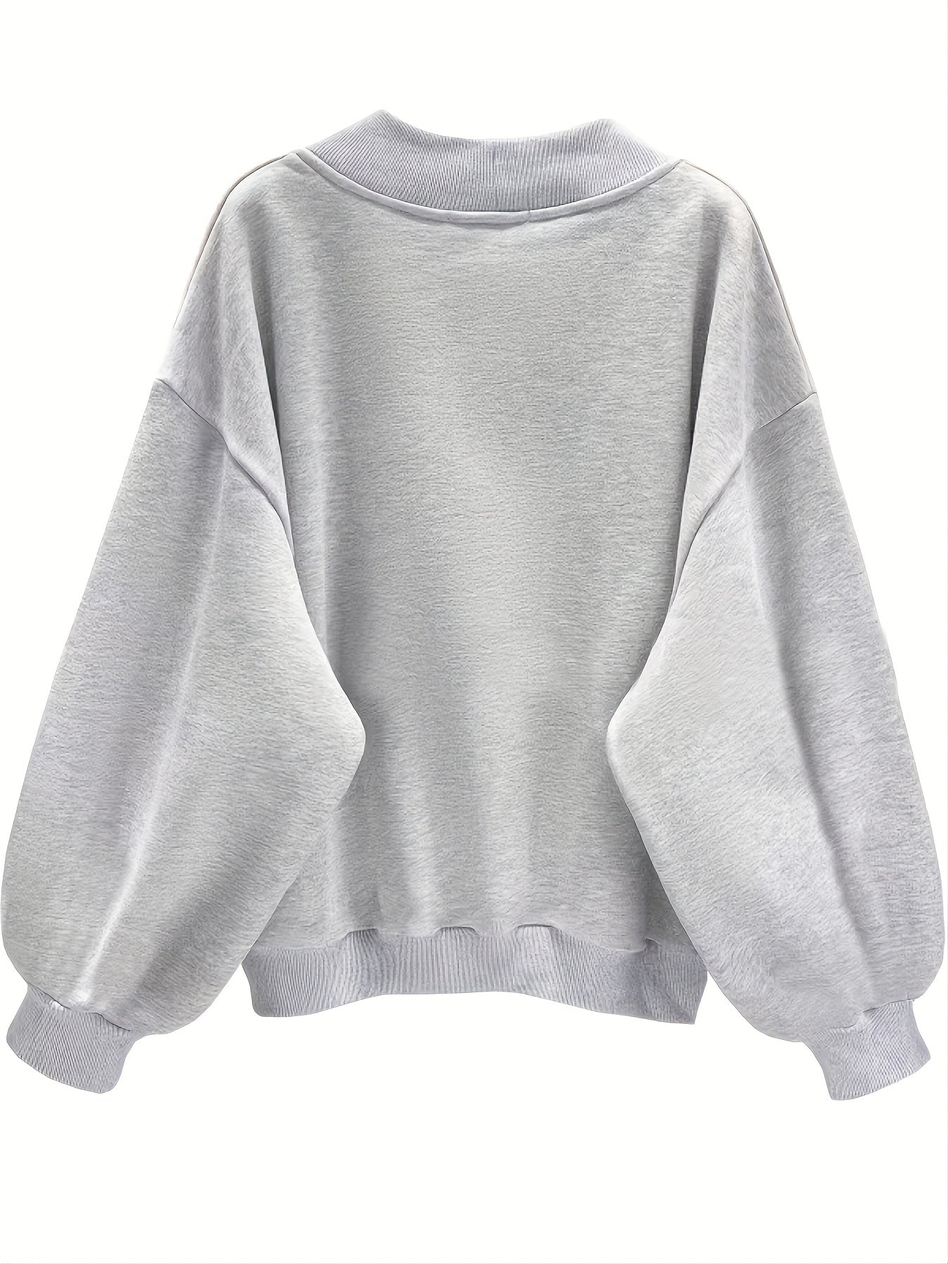 Letter Graphic Print V Neck Sweatshirt for Women