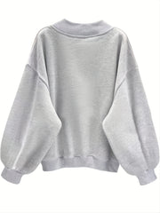 Letter Graphic Print V Neck Sweatshirt for Women