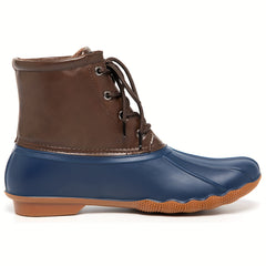 Thermal Waterproof PVC Duck Boots Lace Up Flat Wear Resistance Non Slip