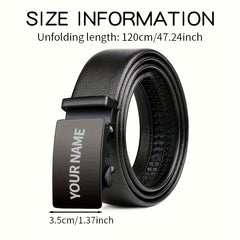 Personalized Carved Men's Belt with Automatic Buckle