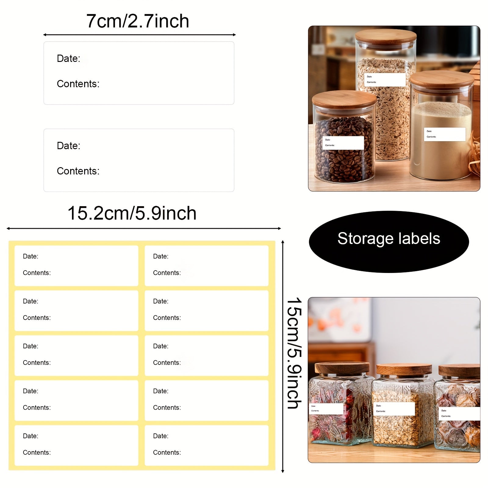 100pcs Date Stickers For Food Storage Labels Home Kitchen Packaging
