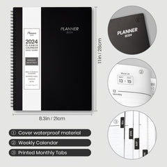2022 Monthly Calendar Planner Spiral - JAN to DEC - Time Management Personal Age