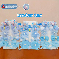10pcs Flower Bow Hair Clips Hairpin Headwear Hair Accessories Children's Gift