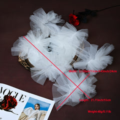 Bridal Wedding Gloves with Mesh & Fluffy Sleeves