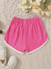 Toddler Girls Cat Graphic Elastic Waist Track Shorts