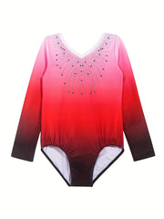 Long Sleeve Gymnastics Leotards Athletic Ballet Dance Costume